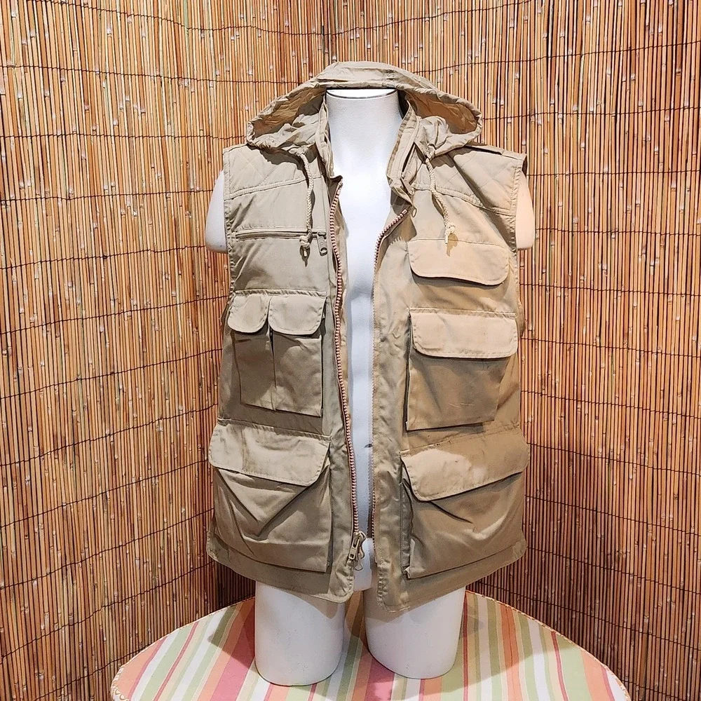 Gorpcore Utility Vest Cargo Pockets  Khaki Tan